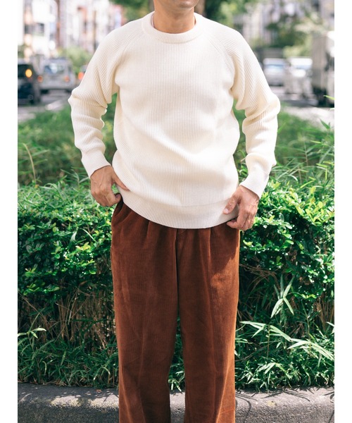 Vincent et Mireille（バンソンエミレイユ）の「「VINCENT ET MIREILLE ヴァンソン　エ ミレイユ」メンズ 8ゲージ畦ニット クルーネックセーター（ニット/セーター・メンズ・ホワイト/ブラック/ネイビー/ライム/ダークブラウン/グレー/ナチュラル/チャコールグレー/レッド/ダークグリーン・40/42/44/38）」の13枚目の写真