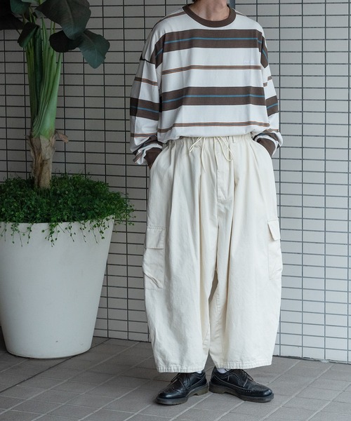 Perushu(ペルーシュ)の「【1周年記念アイテム】レトロボーダーロンT(Tシャツ/カットソー・メンズ・ダークグリーン/ダークブラウン/ボルドー・MEDIUM/LARGE)」の19枚目の写真