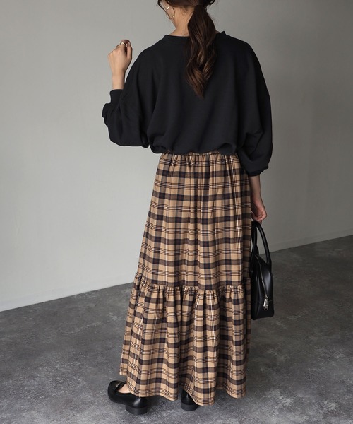 Riberry（リベリー）の「チェックマーメイドスカート（スカート・レディース・ベージュ/ネイビー/ブラウン・MEDIUM/LARGE）」の20枚目の写真