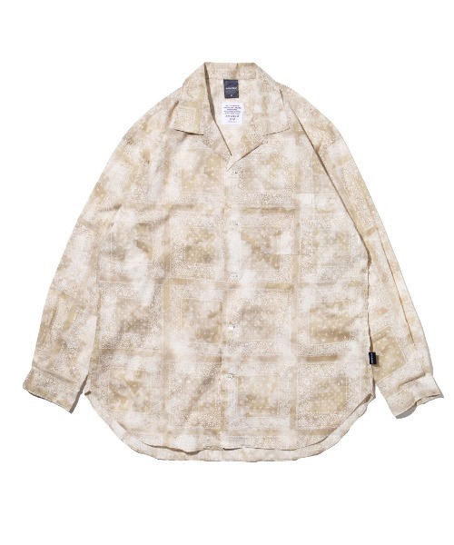 APPLEBUM（アップルバム）の「"Bandanna Marble" Open Collar L/S Shirt（シャツ/ブラウス・メンズ・ベージュ/ブラック/ブルー・MEDIUM/LARGE/X-LARGE）」の2枚目の写真