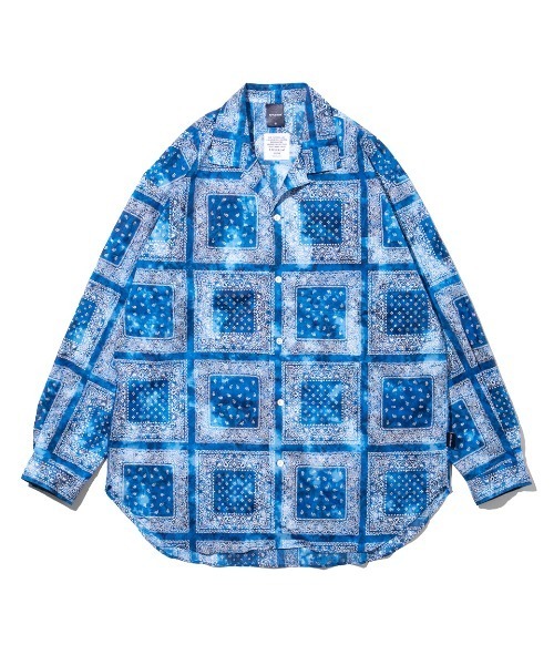 APPLEBUM（アップルバム）の「"Bandanna Marble" Open Collar L/S Shirt（シャツ/ブラウス・メンズ・ベージュ/ブラック/ブルー・MEDIUM/LARGE/X-LARGE）」の3枚目の写真