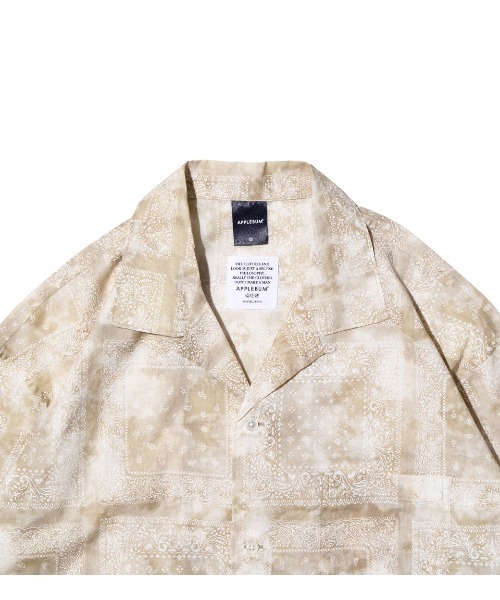 APPLEBUM（アップルバム）の「"Bandanna Marble" Open Collar L/S Shirt（シャツ/ブラウス・メンズ・ベージュ/ブラック/ブルー・MEDIUM/LARGE/X-LARGE）」の8枚目の写真