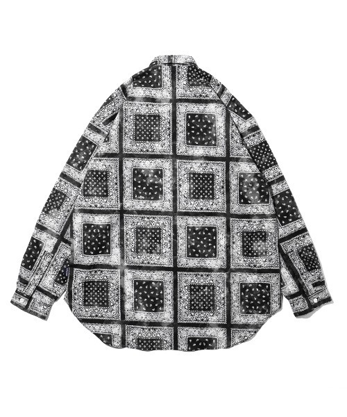 APPLEBUM（アップルバム）の「"Bandanna Marble" Open Collar L/S Shirt（シャツ/ブラウス・メンズ・ベージュ/ブラック/ブルー・MEDIUM/LARGE/X-LARGE）」の7枚目の写真