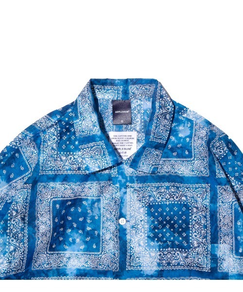 APPLEBUM（アップルバム）の「"Bandanna Marble" Open Collar L/S Shirt（シャツ/ブラウス・メンズ・ベージュ/ブラック/ブルー・MEDIUM/LARGE/X-LARGE）」の9枚目の写真