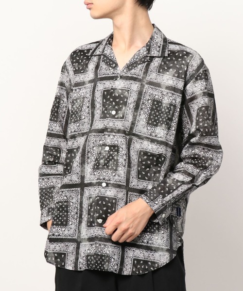 APPLEBUM（アップルバム）の「"Bandanna Marble" Open Collar L/S Shirt（シャツ/ブラウス・メンズ・ベージュ/ブラック/ブルー・MEDIUM/LARGE/X-LARGE）」の5枚目の写真