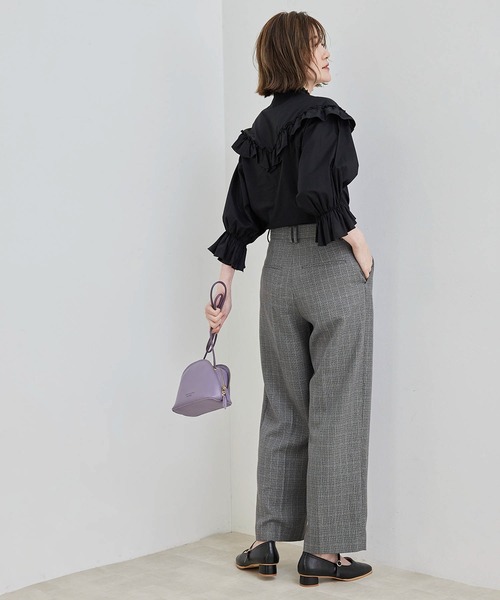 ROPE' PICNIC(ロペピクニック)の「ガンクラブチェックストレートセミワイドパンツ(その他パンツ・レディース・ブラック系その他2/グレー・36/38/40)」の7枚目の写真