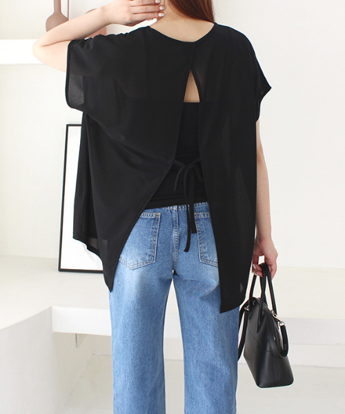 MODE ROBE(モードローブ)の「キャミセットシアートップス(Tシャツ/カットソー・レディース・ブラック/ベージュ・FREE)」の2枚目の写真
