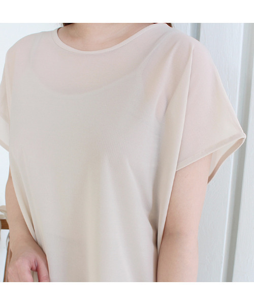 MODE ROBE(モードローブ)の「キャミセットシアートップス(Tシャツ/カットソー・レディース・ブラック/ベージュ・FREE)」の7枚目の写真