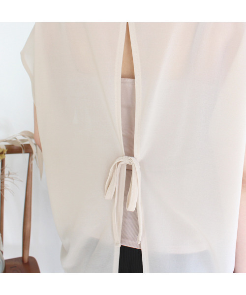 MODE ROBE(モードローブ)の「キャミセットシアートップス(Tシャツ/カットソー・レディース・ブラック/ベージュ・FREE)」の9枚目の写真