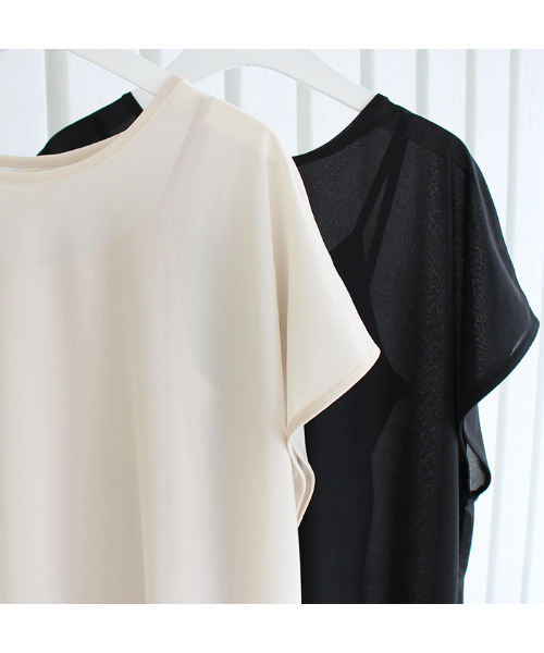 MODE ROBE(モードローブ)の「キャミセットシアートップス(Tシャツ/カットソー・レディース・ブラック/ベージュ・FREE)」の18枚目の写真