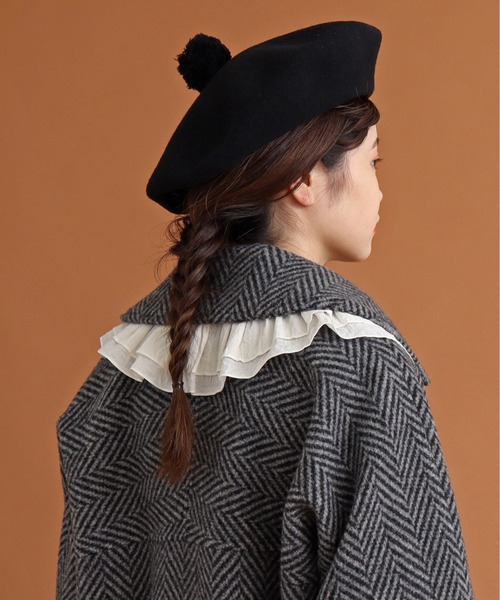 Malle（マル）の「malle ローンワッシャー　フリル付け衿（付け襟・レディース・ブラック/キナリ/ライトベージュ・FREE）」の2枚目の写真