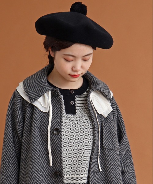 Malle（マル）の「malle ローンワッシャー　フリル付け衿（付け襟・レディース・ブラック/キナリ/ライトベージュ・FREE）」の4枚目の写真