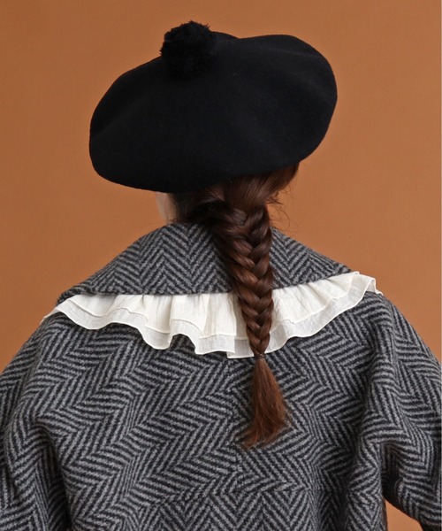 Malle（マル）の「malle ローンワッシャー　フリル付け衿（付け襟・レディース・ブラック/キナリ/ライトベージュ・FREE）」の6枚目の写真