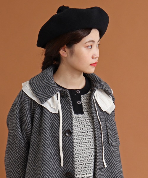 Malle（マル）の「malle ローンワッシャー　フリル付け衿（付け襟・レディース・ブラック/キナリ/ライトベージュ・FREE）」の8枚目の写真