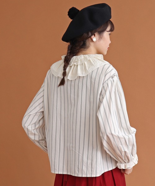 Malle（マル）の「malle ローンワッシャー　フリル付け衿（付け襟・レディース・ブラック/キナリ/ライトベージュ・FREE）」の10枚目の写真