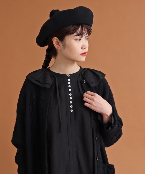 Malle（マル）の「malle ローンワッシャー　フリル付け衿（付け襟・レディース・ブラック/キナリ/ライトベージュ・FREE）」の17枚目の写真