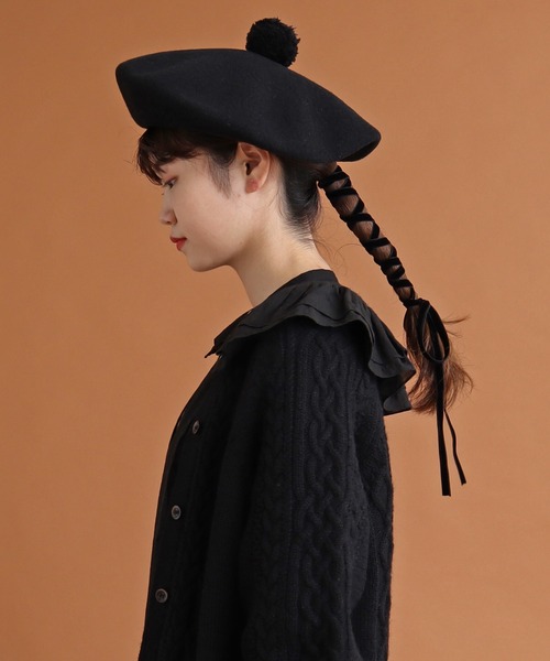 Malle（マル）の「malle ローンワッシャー　フリル付け衿（付け襟・レディース・ブラック/キナリ/ライトベージュ・FREE）」の18枚目の写真