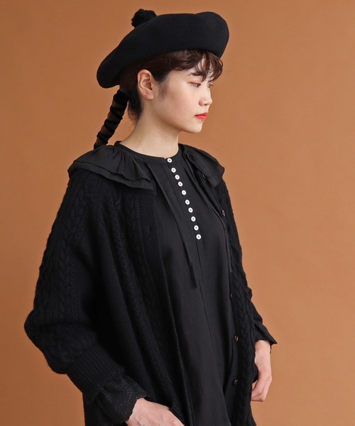 Malle（マル）の「malle ローンワッシャー　フリル付け衿（付け襟・レディース・ブラック/キナリ/ライトベージュ・FREE）」の20枚目の写真
