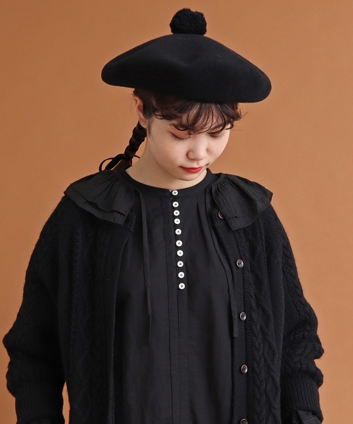 Malle（マル）の「malle ローンワッシャー　フリル付け衿（付け襟・レディース・ブラック/キナリ/ライトベージュ・FREE）」の21枚目の写真