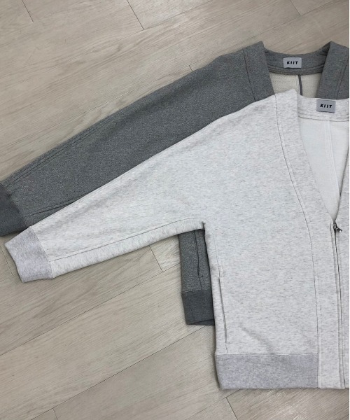 KIIT（キート）の「KIIT キート / ZIP UP CARDIGAN オーバイサイズ ジップアップスウェットカーディガン セットアップ / KIM-T92-010（カーディガン/ボレロ・メンズ・ホワイト/ミックスグレー・3/2/1）」の8枚目の写真