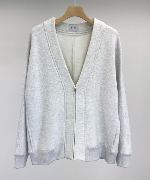 KIIT（キート）の「KIIT キート / ZIP UP CARDIGAN オーバイサイズ ジップアップスウェットカーディガン セットアップ / KIM-T92-010（カーディガン/ボレロ・メンズ・ホワイト/ミックスグレー・3/2/1）」の4枚目の写真