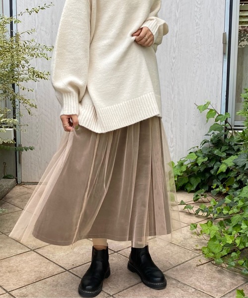 apres jour(アプレジュール)の「チュール×ベロアスカート【ZOZOTOWN限定アイテム】(スカート・レディース・ダークブラウン/モカ/ライトベージュ・SMALL/MEDIUM/X-LARGE)」の12枚目の写真