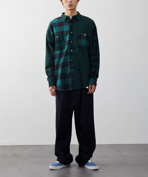 FREAK'S STORE（フリークスストア）の「FREAK'S STORE/フリークスストア クレイジーチェックシャツ（シャツ/ブラウス・メンズ・グリーン/ブルー・MEDIUM/LARGE）」の21枚目の写真