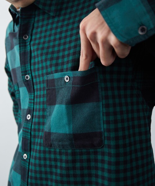 FREAK'S STORE（フリークスストア）の「FREAK'S STORE/フリークスストア クレイジーチェックシャツ（シャツ/ブラウス・メンズ・グリーン/ブルー・MEDIUM/LARGE）」の7枚目の写真