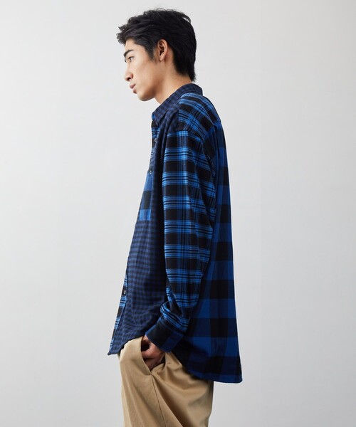 FREAK'S STORE（フリークスストア）の「FREAK'S STORE/フリークスストア クレイジーチェックシャツ（シャツ/ブラウス・メンズ・グリーン/ブルー・MEDIUM/LARGE）」の20枚目の写真