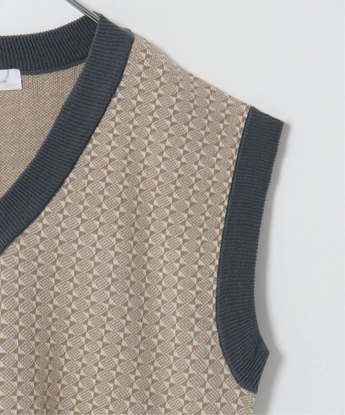 notch.（ノッチ）の「レトロ柄ニットベスト（ベスト・レディース・ブラック/ベージュ/ネイビー・M）」の6枚目の写真