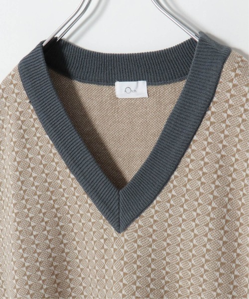 notch.（ノッチ）の「レトロ柄ニットベスト（ベスト・レディース・ブラック/ベージュ/ネイビー・M）」の8枚目の写真