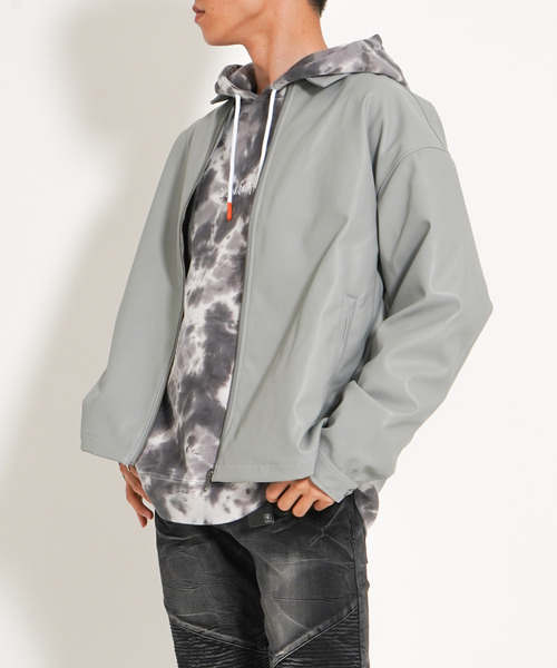 VENCEEXCHANGE(ヴァンスエクスチェンジ)の「フェイクレザージャケット(その他アウター・メンズ・グレー/ブラック/スカイブルー・M/L)」の1枚目の写真