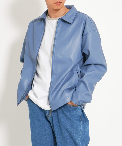 VENCEEXCHANGE(ヴァンスエクスチェンジ)の「フェイクレザージャケット(その他アウター・メンズ・グレー/ブラック/スカイブルー・M/L)」の3枚目の写真