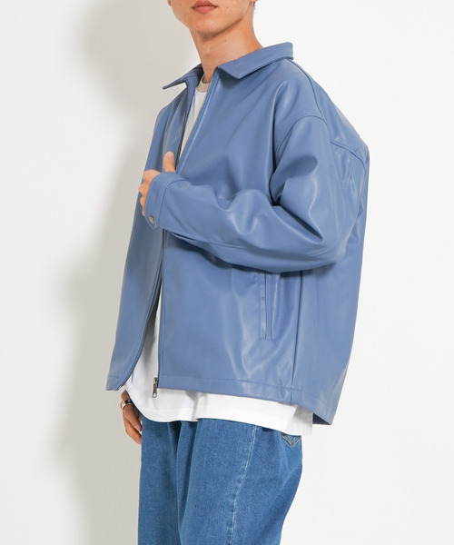 VENCEEXCHANGE(ヴァンスエクスチェンジ)の「フェイクレザージャケット(その他アウター・メンズ・グレー/ブラック/スカイブルー・M/L)」の5枚目の写真