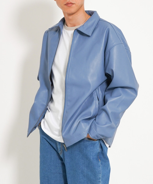 VENCEEXCHANGE(ヴァンスエクスチェンジ)の「フェイクレザージャケット(その他アウター・メンズ・グレー/ブラック/スカイブルー・M/L)」の6枚目の写真