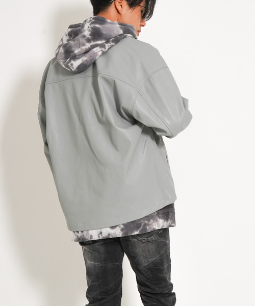 VENCEEXCHANGE(ヴァンスエクスチェンジ)の「フェイクレザージャケット(その他アウター・メンズ・グレー/ブラック/スカイブルー・M/L)」の15枚目の写真