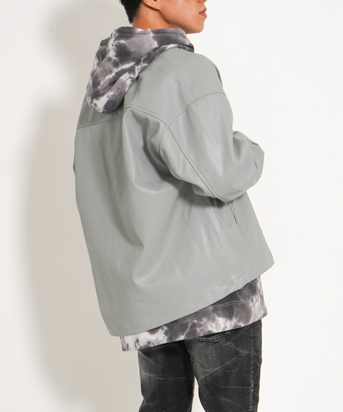 VENCEEXCHANGE(ヴァンスエクスチェンジ)の「フェイクレザージャケット(その他アウター・メンズ・グレー/ブラック/スカイブルー・M/L)」の16枚目の写真