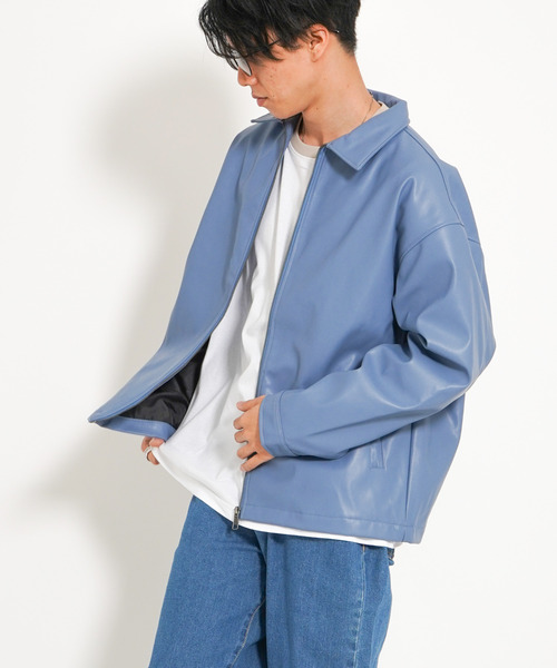 VENCEEXCHANGE(ヴァンスエクスチェンジ)の「フェイクレザージャケット(その他アウター・メンズ・グレー/ブラック/スカイブルー・M/L)」の11枚目の写真