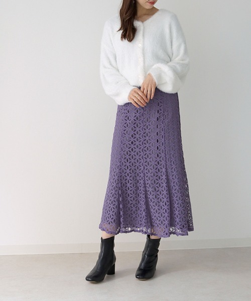 cheriella（シェリエラ）の「【cheriella】フェザーモールニットカーディガン（カーディガン/ボレロ・レディース・ホワイト/ブラック/ブラウン/ピンク・M）」の5枚目の写真