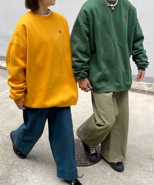 U.S. POLO ASSN.（ユーエスポロアッスン）の「【U.S. POLO ASSN.】裏起毛クルーネックスウェット（スウェット・メンズ・パープル/グレー/グリーン/マスタード・MEDIUM/LARGE）」の3枚目の写真