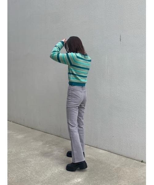 SLY（スライ）の「JERRY HW FLARE PT-E ハイウエストフレア デニムパンツ（デニムパンツ・レディース・グレー・23inch/24inch/25inch/26inch）」の12枚目の写真