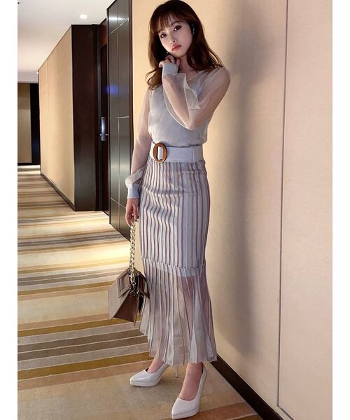 RESEXXY(リゼクシー)の「シースルーボリュームニットトップス【セットアップ着用可能】(ニット/セーター・レディース・アイボリー/ブラック/ラベンダー・FREE)」の17枚目の写真