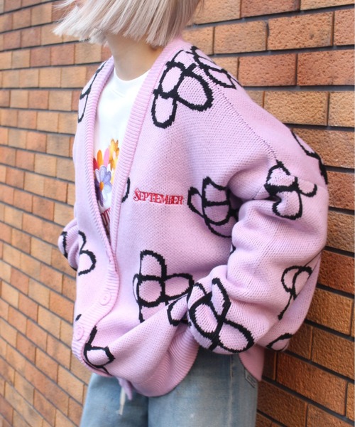 September(セプテンバー)の「September/セプテンバー/FlowerCardigan/フラワージャガードカーディガン(カーディガン/ボレロ・レディース・グリーン/ピンク/ブラック・MEDIUM/SMALL)」の16枚目の写真