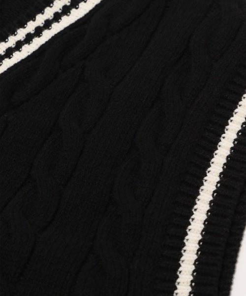 LEPSIM（レプシィム）の「5ゲージアソートケーブルベスト　258172（ベスト・レディース・アイボリー/ベージュ/ブラック・FREE）」の16枚目の写真