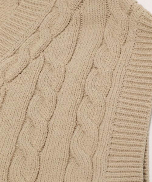 LEPSIM（レプシィム）の「5ゲージアソートケーブルベスト　258172（ベスト・レディース・アイボリー/ベージュ/ブラック・FREE）」の17枚目の写真