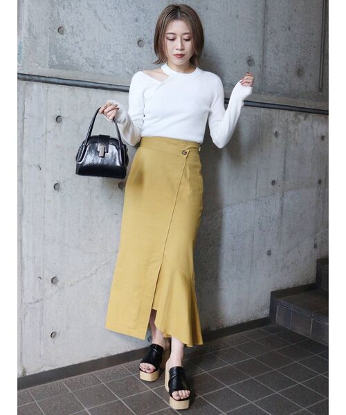 MURUA（ムルーア）の「レイヤードショルダーカットニット（ニット/セーター・レディース・ブラック/ベージュ/ライトブルー/アイボリー・FREE）」の10枚目の写真