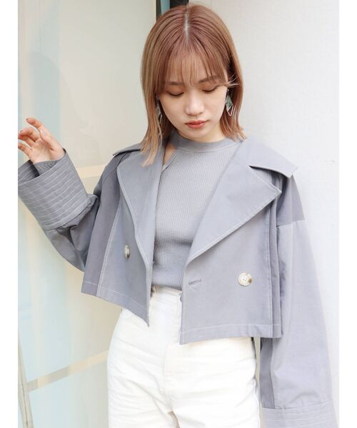 MURUA（ムルーア）の「レイヤードショルダーカットニット（ニット/セーター・レディース・ブラック/ベージュ/ライトブルー/アイボリー・FREE）」の20枚目の写真