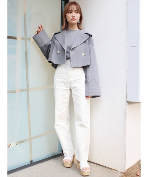 MURUA（ムルーア）の「レイヤードショルダーカットニット（ニット/セーター・レディース・ブラック/ベージュ/ライトブルー/アイボリー・FREE）」の21枚目の写真