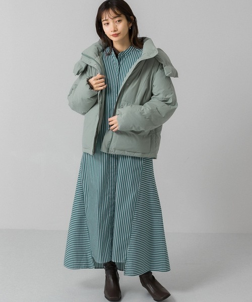 KBF(ケイビーエフ)の「ストライプシャツワンピース(ワンピース・レディース・ブラック/ブラウン/グリーン系その他・ONE)」の1枚目の写真