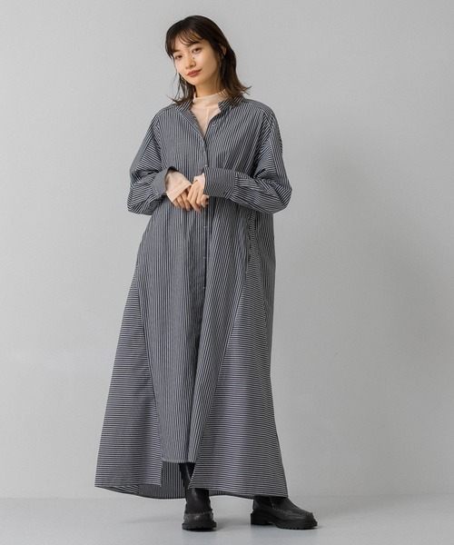 KBF(ケイビーエフ)の「ストライプシャツワンピース(ワンピース・レディース・ブラック/ブラウン/グリーン系その他・ONE)」の12枚目の写真